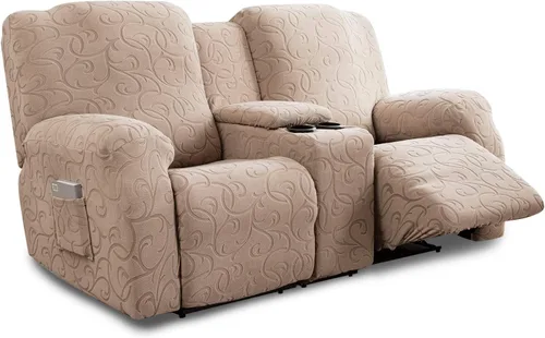 Miniatura 14 de Fundas para Sofá Reclinable Seccional Funda de Sofá para Sofá Reclinable de 3 Asientos, 5 Piezas Funda Elástica para Sofá de 3 Cojines Reclinable