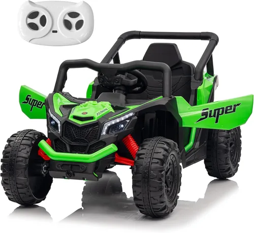 Miniatura 8 de Run Fast 24V vehículo de paseo con control remoto para padres, vehículo de paseo eléctrico para niños de 3 a 5 años, UTV todoterreno, motores 4WD