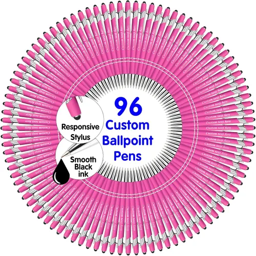 Miniatura 19 de Bolígrafos personalizados a granel con punta de lápiz capacitivo, bolígrafos personalizados de 0.020 in con nombre, logotipo o mensaje grabado