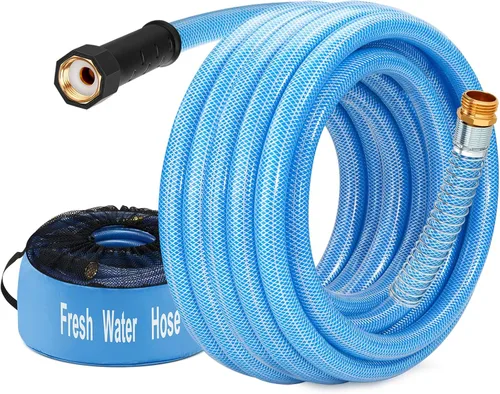 Miniatura 13 de Kohree: Manguera de agua para caravana de 15 pies mejorada, manguera de agua potable premium de 5/8" para autocaravana, sin fugas, sin arrugas