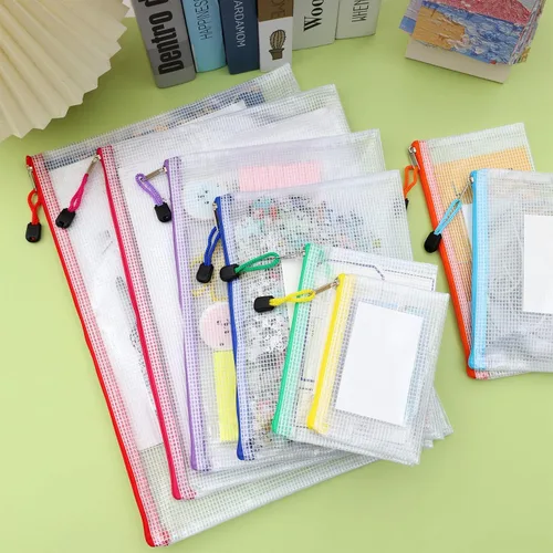 Miniatura 5 de EOOUT 8 bolsas de malla con cremallera, 8 tamaños, bolsas impermeables con cremallera, 8 colores de plástico impermeable para almacenamiento