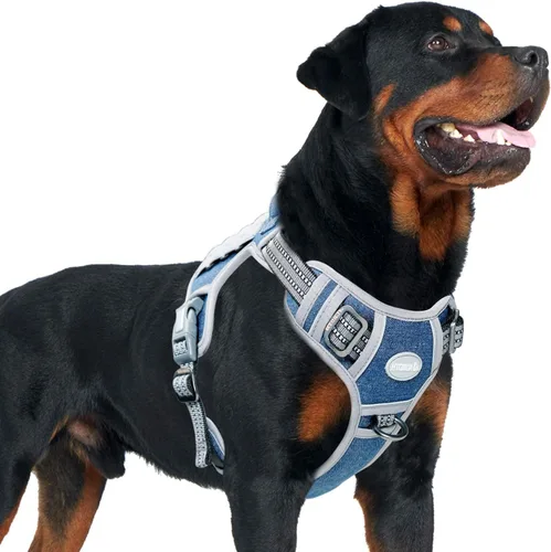 Miniatura 23 de Auroth - Arnés táctico para perros pequeños y medianos, sin tirones, arnés ajustable para mascotas, reflectante, K9, entrenamiento, trabajo, de Gris