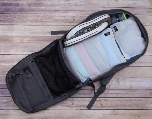 Miniatura 9 de Cubos de compresión de viaje 2 bolsas organizadoras de equipaje y maleta Juego de viaje grande y pequeño, organizador de almacenamiento de ropa