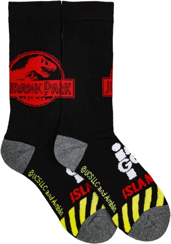 Miniatura 2 de Bioworld Jurassic Park - Calcetines para adultos, inspirados en la isla de dinosaurios, para hombre, 3 pares, Multi colorido