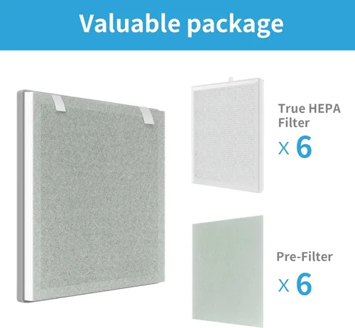 Miniatura 3 de Filtro de repuesto Vital 100 compatible con purificadores de aire LEVOIT Vital 100 y VAVA VA-EE004, número de pieza Vital 100-RF, seis (6) filtros 3