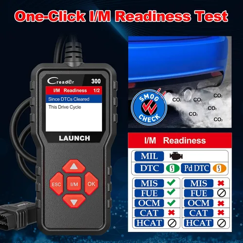 Miniatura 6 de LAUNCH Escáner Creader 300 OBD2, lector de código de falla del motor, compatible con flujo de datos de lectura, escáner para todos los coches