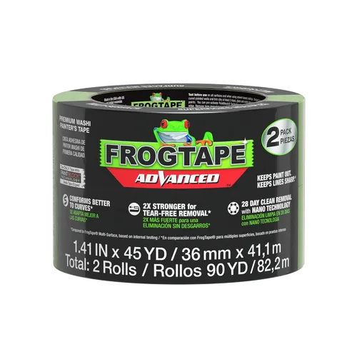 Miniatura 7 de FrogTape Advanced Painters Tape - Cinta para pintores de 1.5 pulgadas de ancho (1.41 pulgadas x 45 yardas), cinta multisuperficie con PAINTBLOCK, se