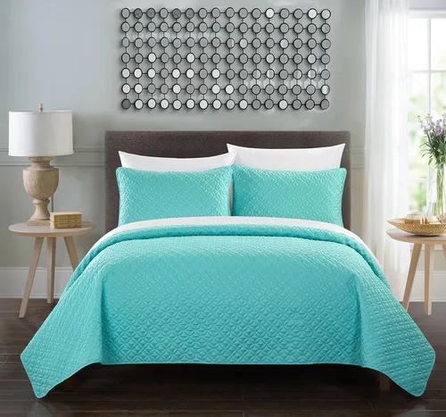 Chic Home BQS00132-AN Amandla - Juego de funda de edredón de 3 piezas, diseño geométrico de estrellas rosas, fundas de almohada decorativas, tamaño
