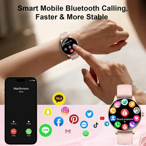 Miniatura 5 de Efolen Relojes inteligentes para mujer, contestar/hacer llamadas, monitor de actividad física HD de 1.27 pulgadas para Android iPhone, monitor