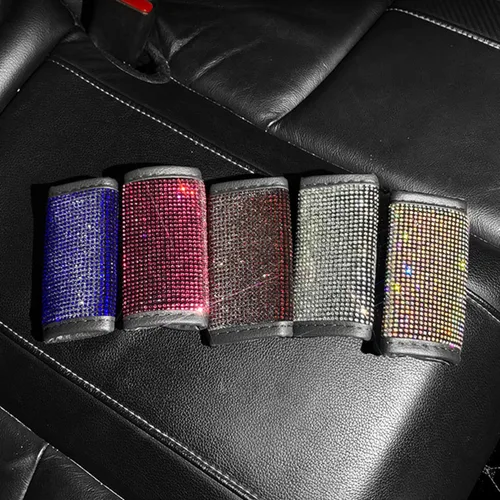 Miniatura 3 de Paquete de 2 fundas brillantes para manija de puerta de seguridad para automóviles, con cristales brillantes, almohadillas protectoras para manija