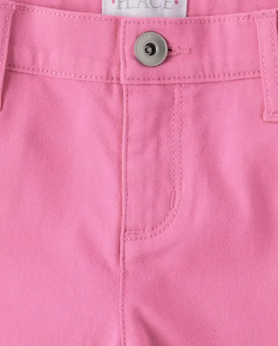 Miniatura 2 de The Children's Place Pantalones cortos de sarga con puños enrollables para niña