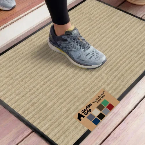 Miniatura 69 de Gorilla Grip - Tapete afelpado original de goma con perfil bajo, resistente, duradero, impermeable y fácil de limpiar para interior y exterior, Gris
