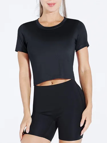 Miniatura 6 de CADMUS Workout Crop Tops Women Racerback Dry Fit Athletic Shirts Short Sleeve 3 Piecese