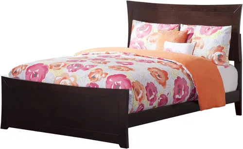 Miniatura 7 de AFI, Metro - Cama Queen de plataforma de madera de perfil bajo con estribo a juego, color espresso