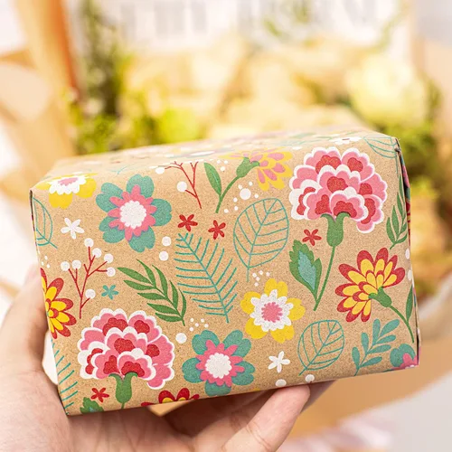 Miniatura 7 de RUSPEPA Rollo de papel de regalo de estraza – Mini rollo – Diseño de clavel ideal para el día de la madre, cumpleaños, fiesta, aniversario – 17