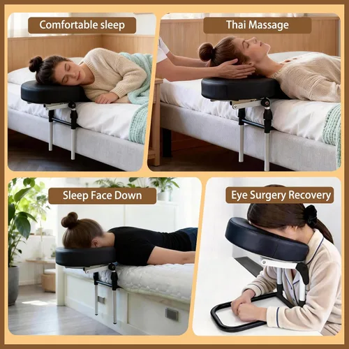 Miniatura 8 de Reposacabezas de masaje para cama en casa, almohada ajustable para cama, almohada boca abajo después de cirugía ocular, almohada de masaje portátil