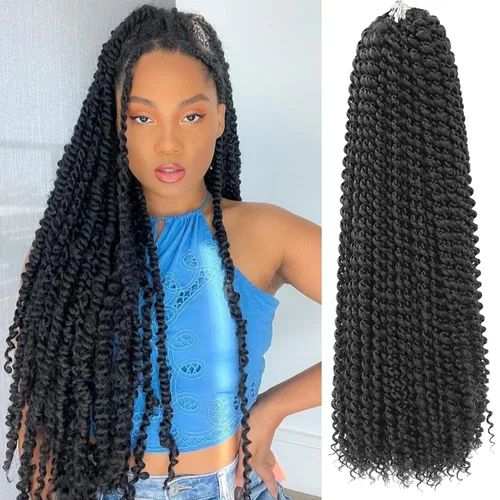 Cabello Passion Twist de 24 pulgadas, 8 paquetes de cabello Passion Twist de ganchillo para mujeres, cabello trenzado Passion Twists largo bohemio