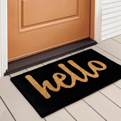 Miniatura 40 de LuxUrux Alfombra de Fibra de Coco de Bienvenida - Respaldo Extra Resistente, 17'' x 30'' Alfombra Natural para Puerta - Fácil de Limpiar, Hermoso