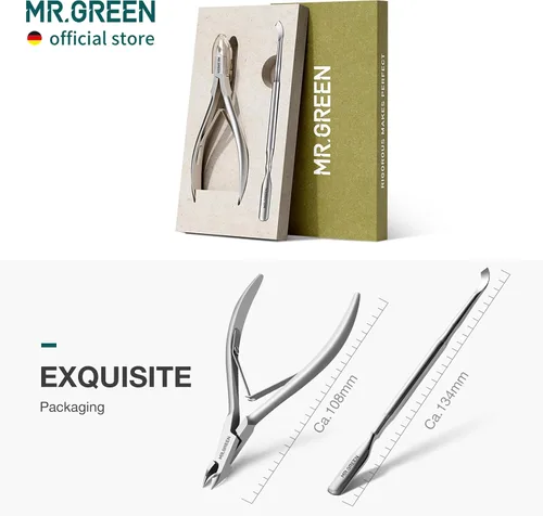 Miniatura 7 de MR.GREEN Tijeras para Cutículas y Manicura Tijeras de Cutículas y Recortadores Eliminador de Piel Muerta Cortadores de Acero Inoxidable Herramienta