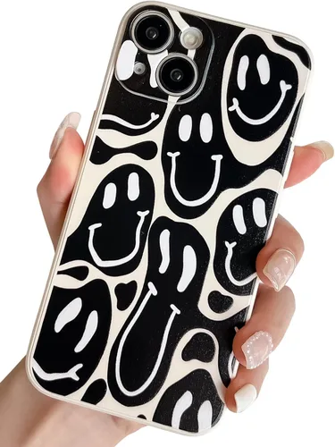 Miniatura 40 de Bonita funda para teléfono compatible con iPhone 13 Pro Max, fundas de silicona líquida, diseño femenino de caricaturas, goma de gel suave de negro
