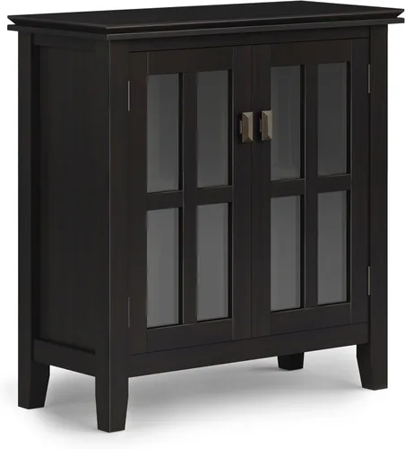 Miniatura 17 de SIMPLIHOME Armario de almacenamiento artesanal, gabinete de almacenamiento bajo de madera maciza de 30 pulgadas de ancho en marrón miel, gabinete