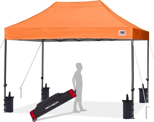 Miniatura 65 de Abccanopy - Carpa de toldo para tienda de campaña comercial instantánea con bolsa de transporte con ruedas, 4 bolsas de arena, Blanco