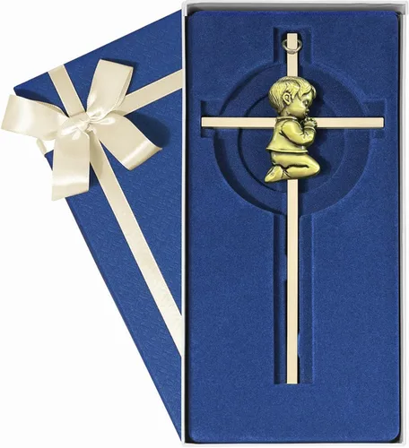 Miniatura 10 de Tryuunion Cruz de pared para bebé, regalos de bautizo para niña, cruces de 7 pulgadas plateadas para niñas orando, ideales para primera comunión
