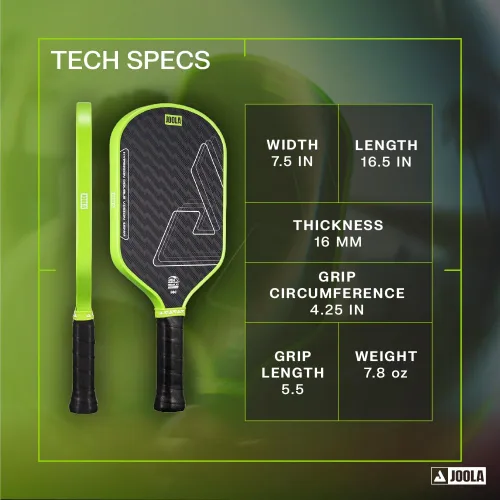 Miniatura 2 de JOOLA Double Vision - Paleta de pickleball de 16mm (0.63 pulgadas) - Forma Signature y estándar - Superficie de aramida para un tacto más suave