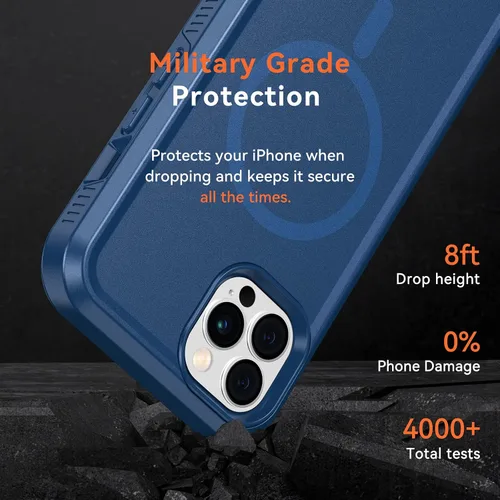 Miniatura 3 de Dataroad - Funda magnética para iPhone 13 Pro Max, resistente compatible con MagSafe, protección contra caídas de grado militar, forro de microfibra