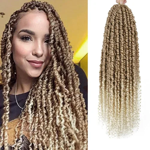 Miniatura 51 de Pelo de Passion Twist – 8 paquetes de 18 pulgadas Passion Twist Crochet para mujeres, cabello rizado pretrenzado Passion Twists extensiones de #2