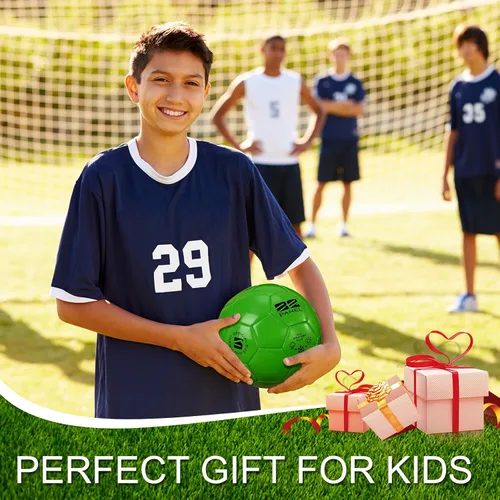 Miniatura 6 de Shappy 4 pelotas de fútbol a granel con bolsa de malla de inflador, tamaño oficial 3, 4, 5, para interiores y exteriores, colorido, juego de fútbol