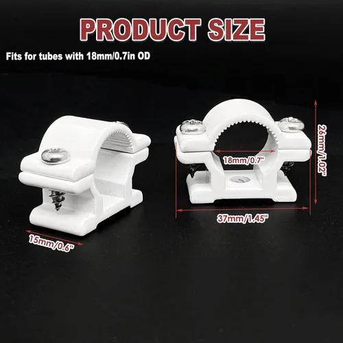 Miniatura 3 de 4 clips de tubería de agua, abrazadera de tubo de aluminio montada en la pared, abrazaderas C, para tubos de diámetro exterior de 0.709 in/0.7