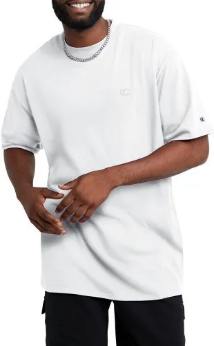 Miniatura 3 de Champion Men's Classic Short Sleeve T-Shirt, Standard Fit, Midweight 100% Cotton, Available in Regular and Big & Tall Blanco brillante
