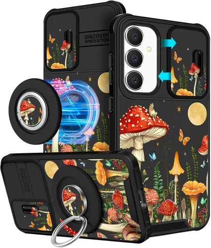 Miniatura 16 de Funermei Funda para teléfono Samsung Galaxy A15 5G - [2 en 1] Funda para teléfono de mujeres lindas chicas, diseño femenino de mariposa negra