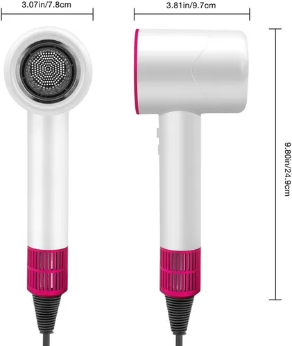 Miniatura 2 de Secador de pelo, secador de pelo iónico negativo con difusor, motor sin escobillas de alta velocidad de 110,000 RPM, secador de pelo con 5 boquillas