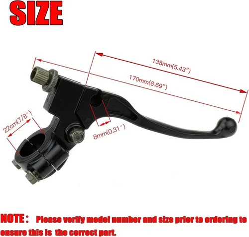 Miniatura 2 de Olym 0.866 in 7/8 "izquierda universal motocicleta embrague palanca palanca percha para CRF XR 80 100 CRF80 XR200 SSR 125cc Coolster Roketa Baja