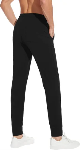 Miniatura 4 de SEVEGO Pantalones deportivos de algodón ligero con entrepierna de 32"34"36"38" para hombre con bolsillos con cremallera, pantalones deportivos