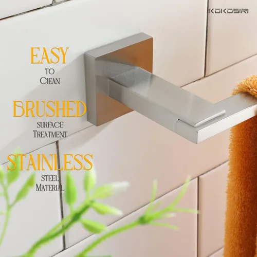 Miniatura 3 de KOKOSIRI Toallero de níquel cepillado, accesorios de baño, barras de toalla de mano para inodoro, gabinete de cocina, acero inoxidable, montado