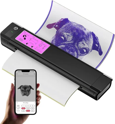 OZER M08Pro - Impresora inalámbrica de plantillas de transferencia de tatuajes, máquina fotocopiadora térmica sin tinta, impresora compacta,