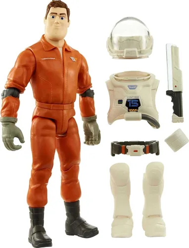 Mattel Disney y Pixar Lightyear Buzz Lightyear Figura de acción y accesorios, Space Ranger Gear XL-01, juego de 11.6 pulgadas y 14 articulaciones