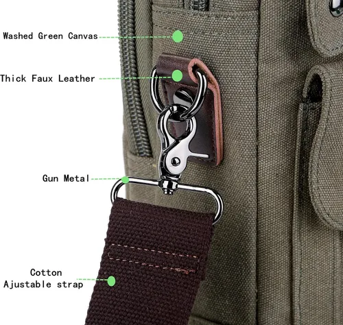 Miniatura 4 de Elegante 17 pulgadas de lona portátil bolsa de mensajero maletín vintage Crossbody bolsa de hombro militar para hombres BC-07 Stylish