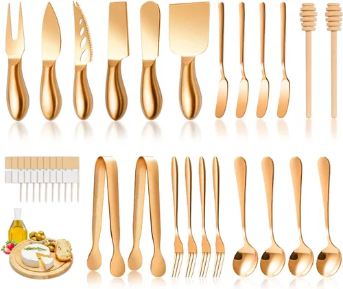 Miniatura 12 de LifeMusican Juego de cuchillos esparcidores de madera para tablero de charcutería, cuchillos de mantequilla con mango de madera para kit de queso