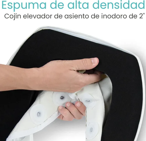 Miniatura 5 de Vive - Asiento elevador para inodoro con cojín para personas mayores - Ajuste universal - Asiento elevado para inodoro con espuma de alta densidad