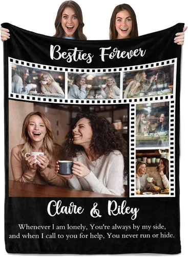 Miniatura 11 de Envío al día siguiente, regalos de cumpleaños para mejores amigas, manta personalizada con fotos, regalos de manta para mejores amigas y BFF, regalo
