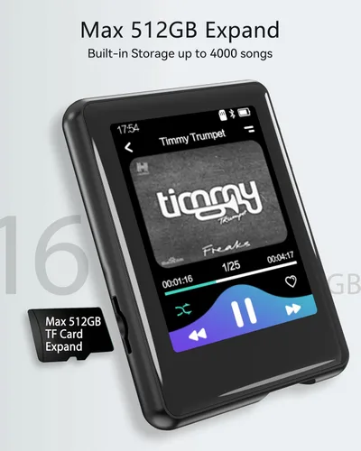 Miniatura 5 de Reproductor de MP3 con Bluetooth 5.3, pantalla táctil completa de 16 GB, dispositivo de música portátil para niños con altavoz, radio FM, libro