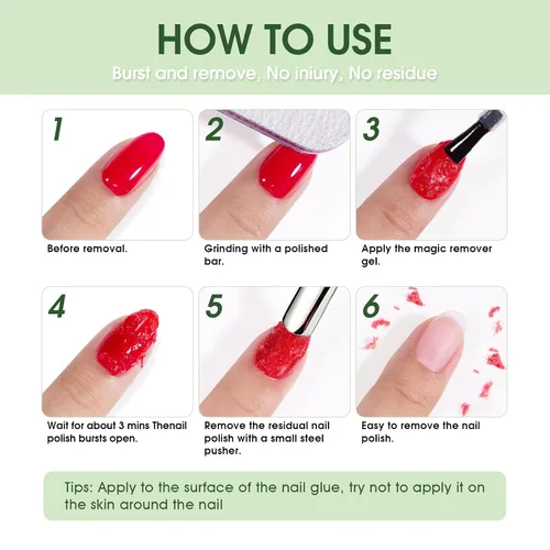 Miniatura 3 de Removedor de esmalte de uñas de gel de 0.5 onzas líquidas, removedor de esmalte profesional para uñas, removedor de esmalte rápido y fácil en 2-5