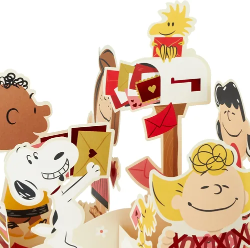 Miniatura 5 de Hallmark Peanuts - Tarjeta desplegable para el día de San Valentín (Snoopy en el buzón) para niños, profesores, compañeros de trabajo