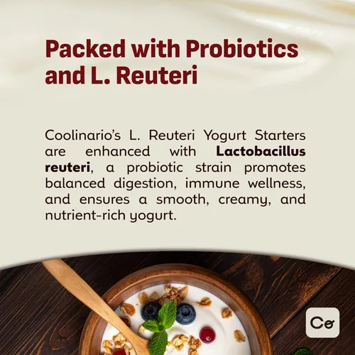 Miniatura 9 de Coolinario L Reuteri - Iniciador de yogur (paquete de 10, bolsitas de 0.05 onzas), cultivo de yogur con probióticos Lactobacillus Reuteri Cremoso