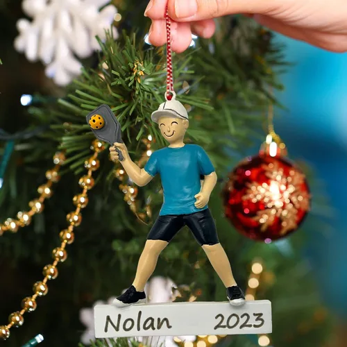 Miniatura 3 de Regalo de pickleball – Regalo de jugador de pickleball para hombres – Papá Abuelo Entrenador – Adorno de árbol de Navidad