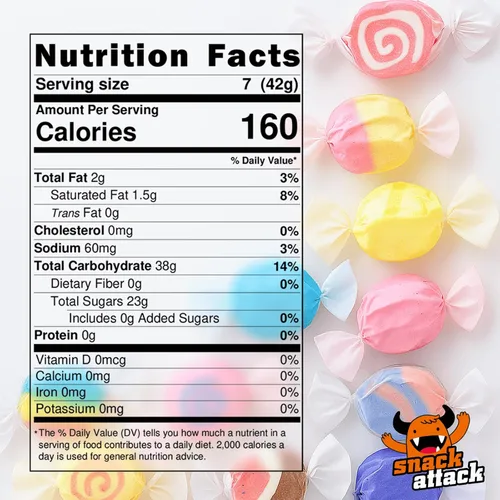 Miniatura 2 de Snack Attack Caramelos de agua salada envueltos individualmente a granel de 1 libra – Caramelos masticables de agua salada, sabores costeros